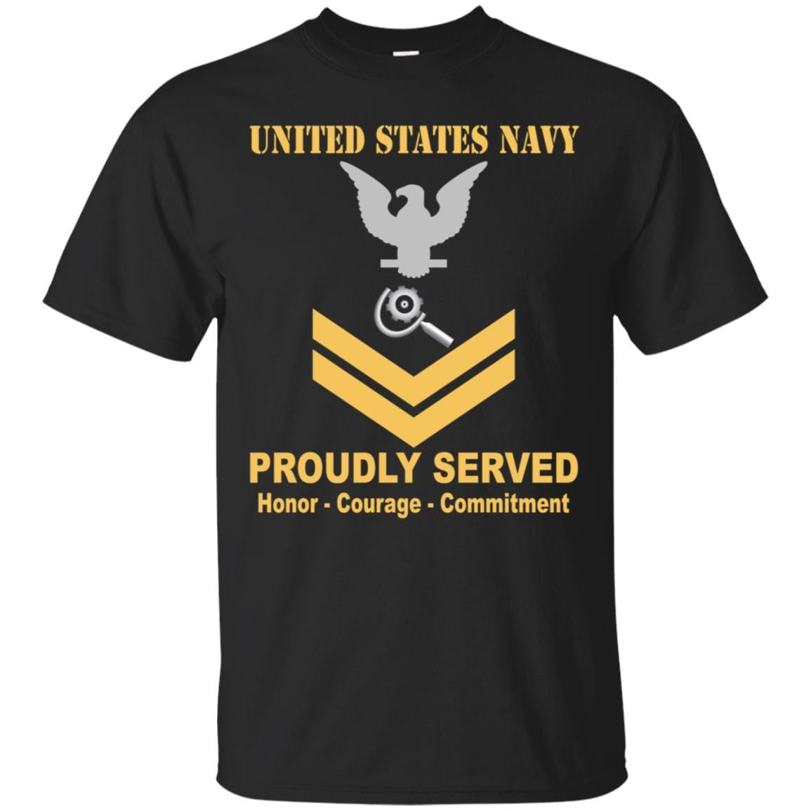U.S Navy Machinery repairman Navy MR E-5 Rating Badges Proudly Served T-Shirt For Men On Front-TShirt-Navy-Veterans Nation