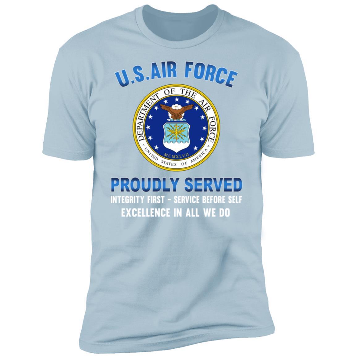 US Air Force T-Shirt Eagle Logo Proudly Served NL3600 Next Level Premium Short Sleeve-T-Shirts-Veterans Nation