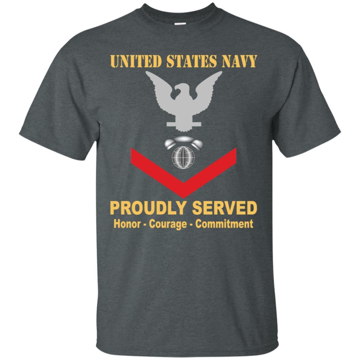Navy Interior Communications Electrician Navy IC E-4 Rating Badges Proudly Served T-Shirt For Men On Front-TShirt-Navy-Veterans Nation