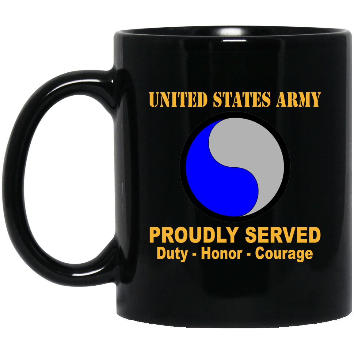 U.S. Army 29th Infantry Division 11 oz - 15 oz Black Mug-Mug-Army-CSIB-Veterans Nation