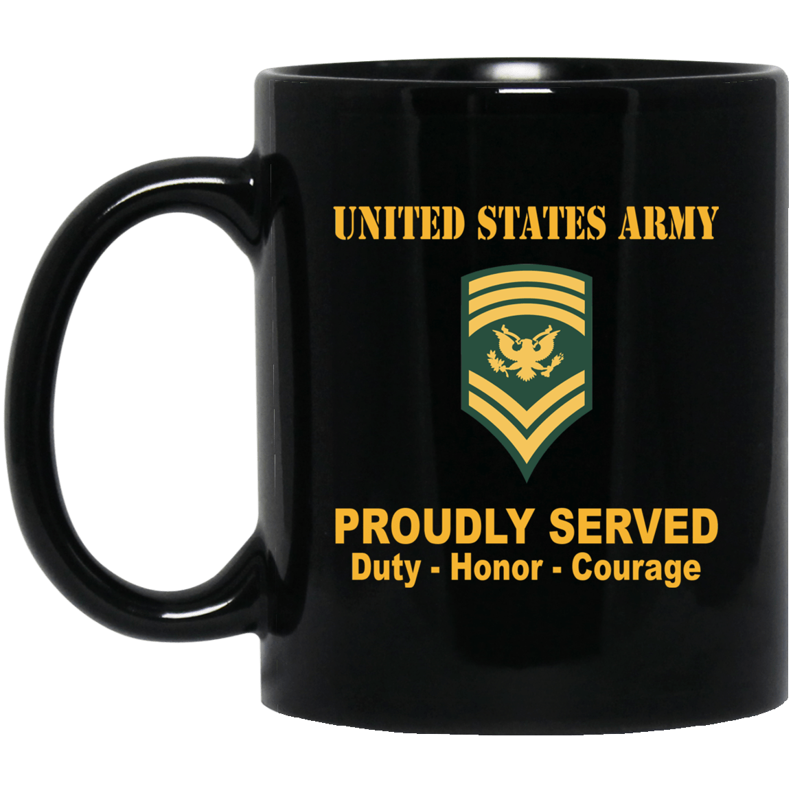 US Army E-9 SPC E9 Specialist Ranks Proudly Served Black Mug Black Mug-Mug-Army-Ranks-Veterans Nation