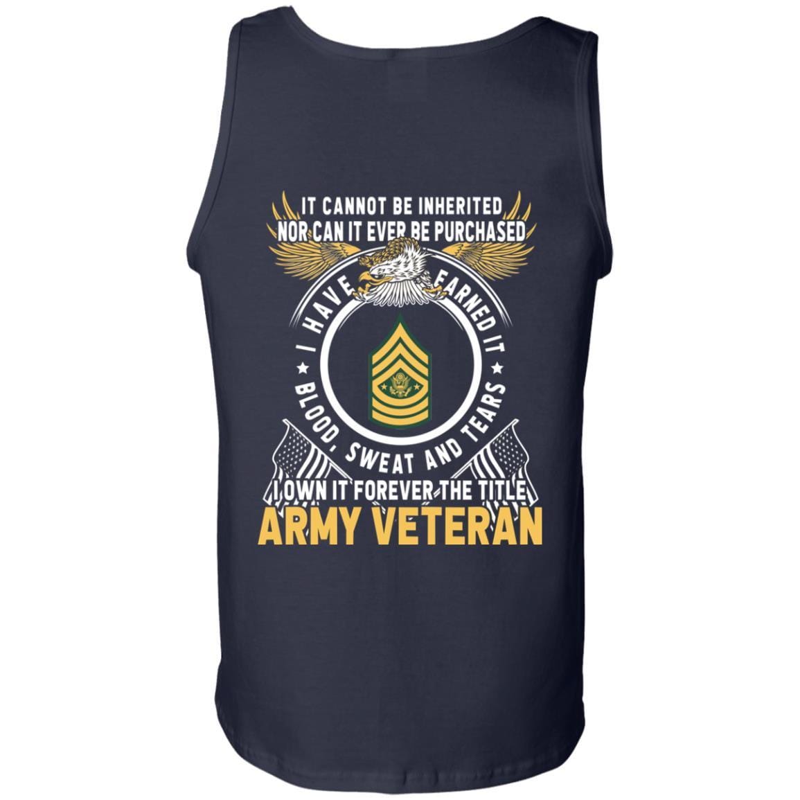 US Army E-9 Sergeant Major of the Army E9 SMA Noncommissioned Officer T-Shirt For Men On Back-TShirt-Army-Veterans Nation