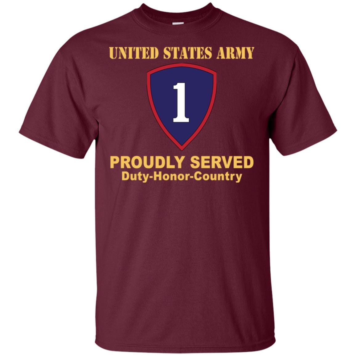 US ARMY 1ST PERSONNEL COMMAND- Proudly Served T-Shirt On Front For Men-TShirt-Army-Veterans Nation