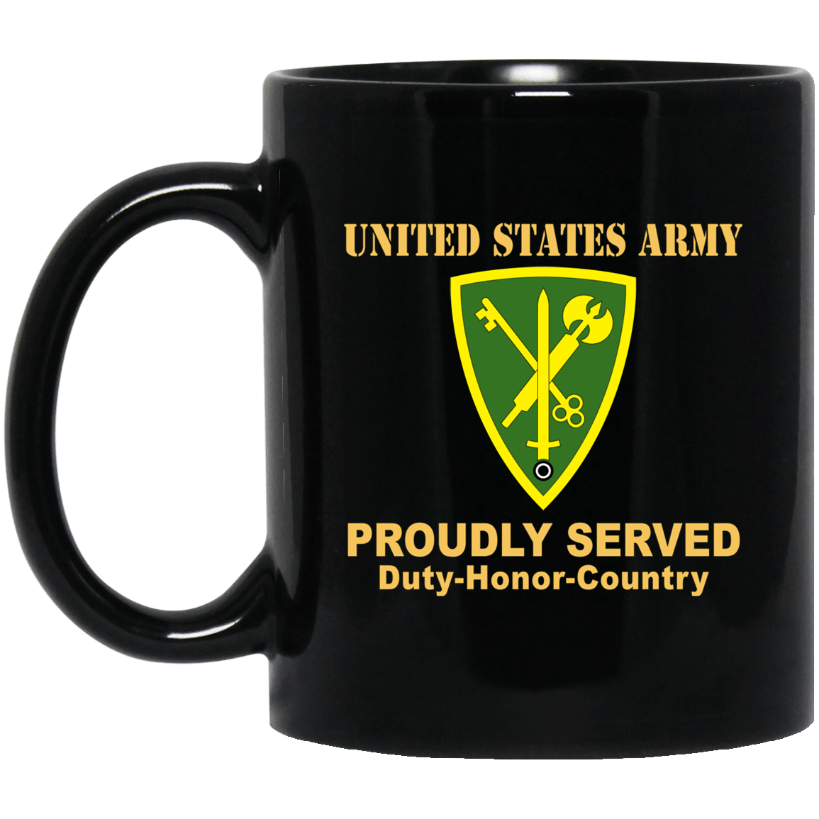 US ARMY 42ND MILITARY POLICE BRIGADE- 11 oz - 15 oz Black Mug-Mug-Army-CSIB-Veterans Nation