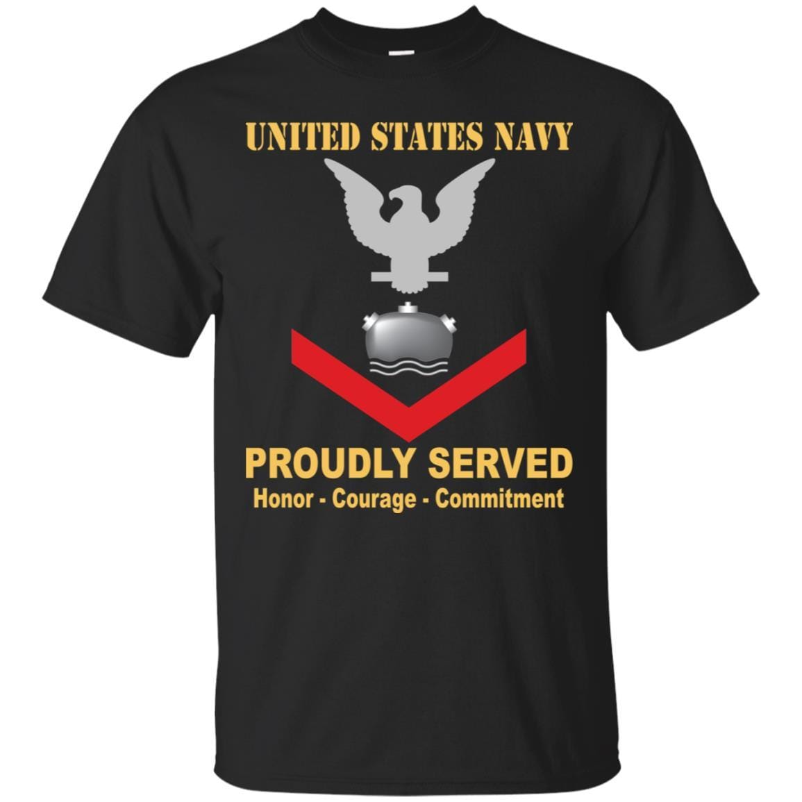Navy Mineman Navy MN E-4 Rating Badges Proudly Served T-Shirt For Men On Front-TShirt-Navy-Veterans Nation