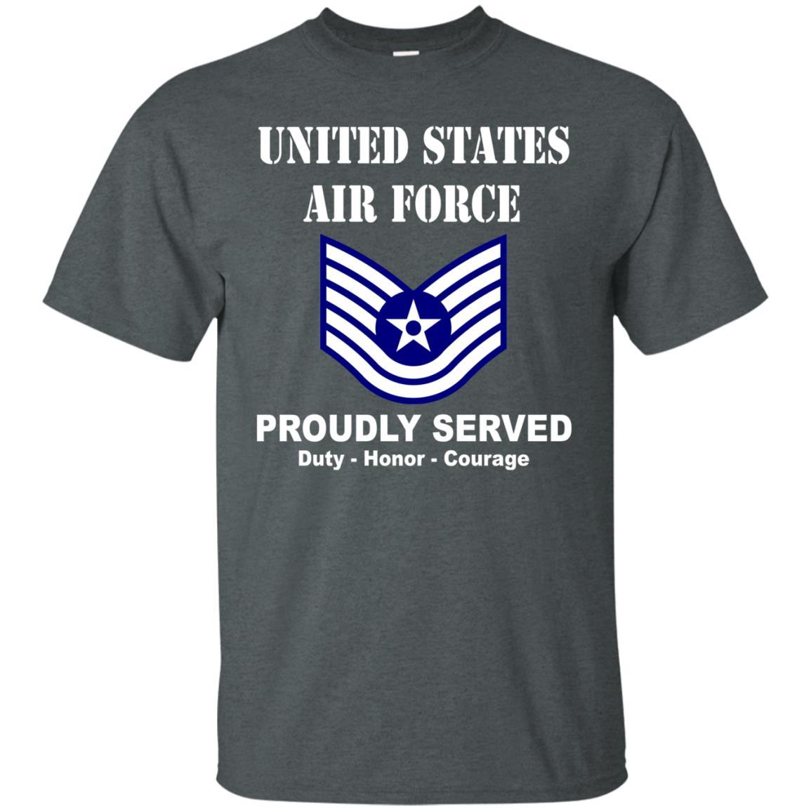 US Air Force E-6 Technical Sergeant TSgt E6 Noncommissioned Officer Ranks Men Front T Shirt For Air Force-TShirt-USAF-Veterans Nation