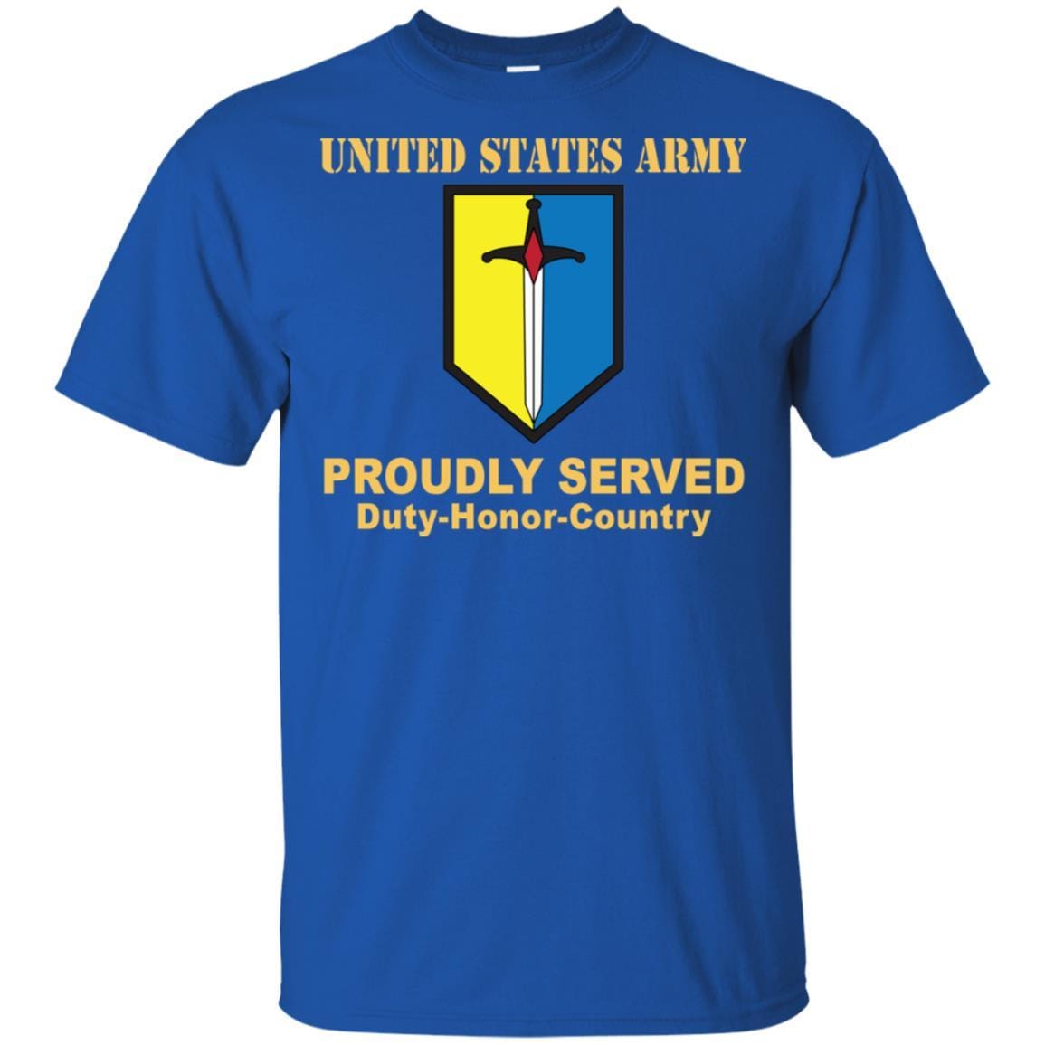 US ARMY 1ST MANEUVER ENHANCEMENT BRIGADE- Proudly Served T-Shirt On Front For Men-TShirt-Army-Veterans Nation