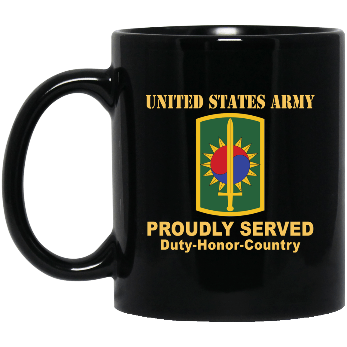 US ARMY 8TH MILITARY POLICE BRIGADE- 11 oz - 15 oz Black Mug-Mug-Army-CSIB-Veterans Nation