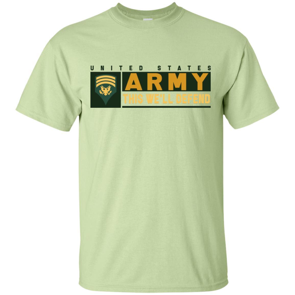 US Army E-7 SPC This We Will Defend T-Shirt On Front For Men-TShirt-Army-Veterans Nation
