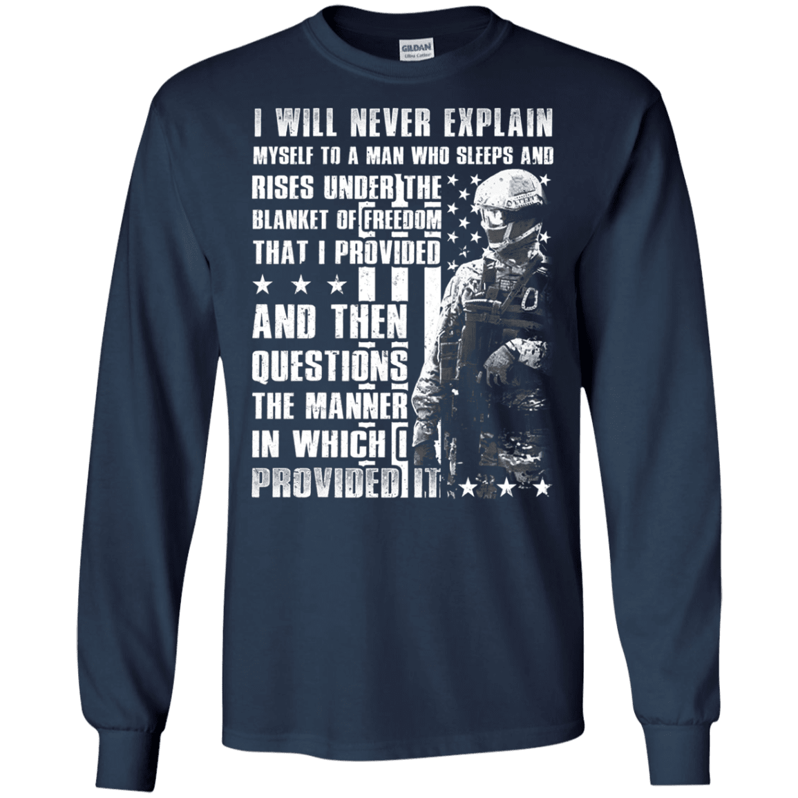 Military T-Shirt "I Will Never Explain Myself To A Man"-TShirt-General-Veterans Nation