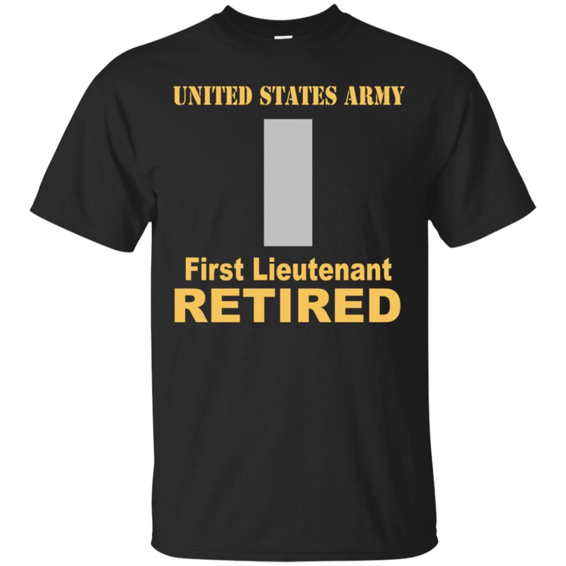 US Army O-2 First Lieutenant O2 1LT Commissioned Officer Retired Men T Shirt On Front-TShirt-Army-Veterans Nation