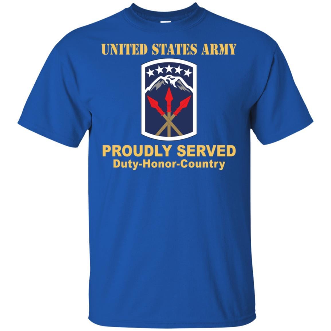 US ARMY 593 SUSTAINMENT BRIGADE- Proudly Served T-Shirt On Front For Men-TShirt-Army-Veterans Nation