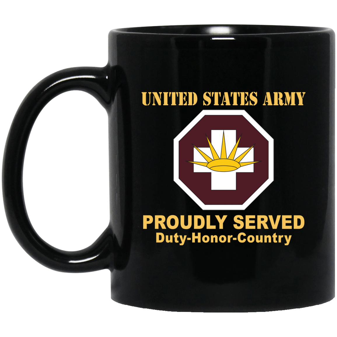 US ARMY 8TH MEDICAL BRIGADE- 11 oz - 15 oz Black Mug-Mug-Army-CSIB-Veterans Nation