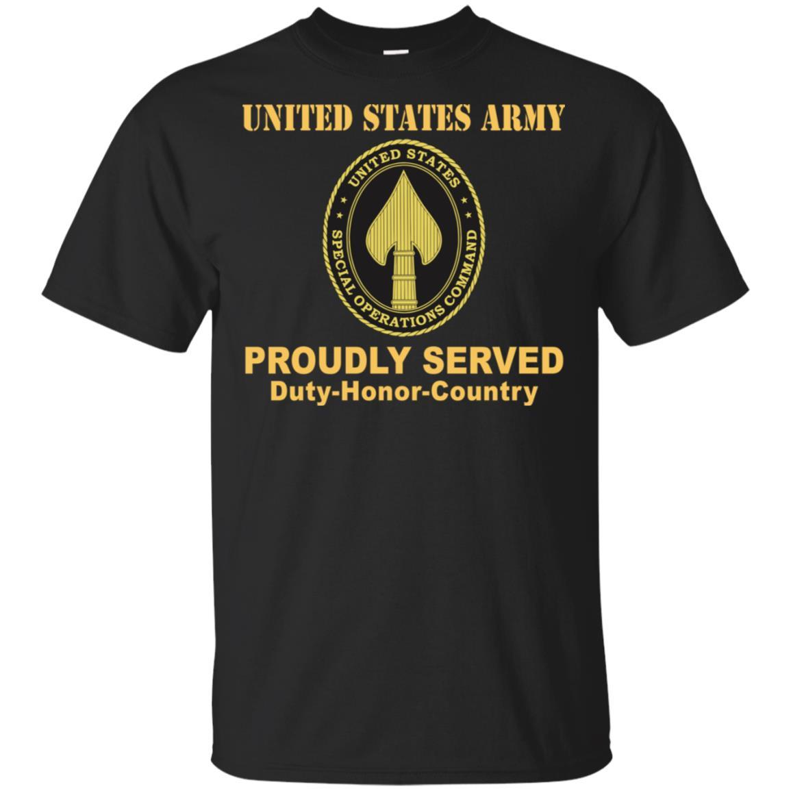 US ARMY USA ELEMENT SPECIAL OPERATIONS COMMAND- Proudly Served T-Shirt On Front For Men-TShirt-Army-Veterans Nation