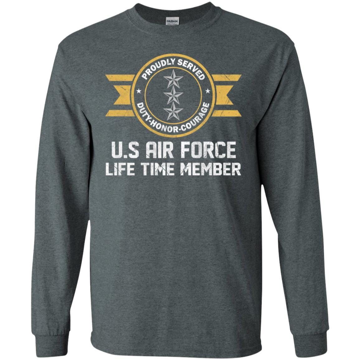 Life time member-US Air Force O-9 Lieutenant General Lt Ge O9 General Officer Ranks Men T Shirt On Front-TShirt-USAF-Veterans Nation