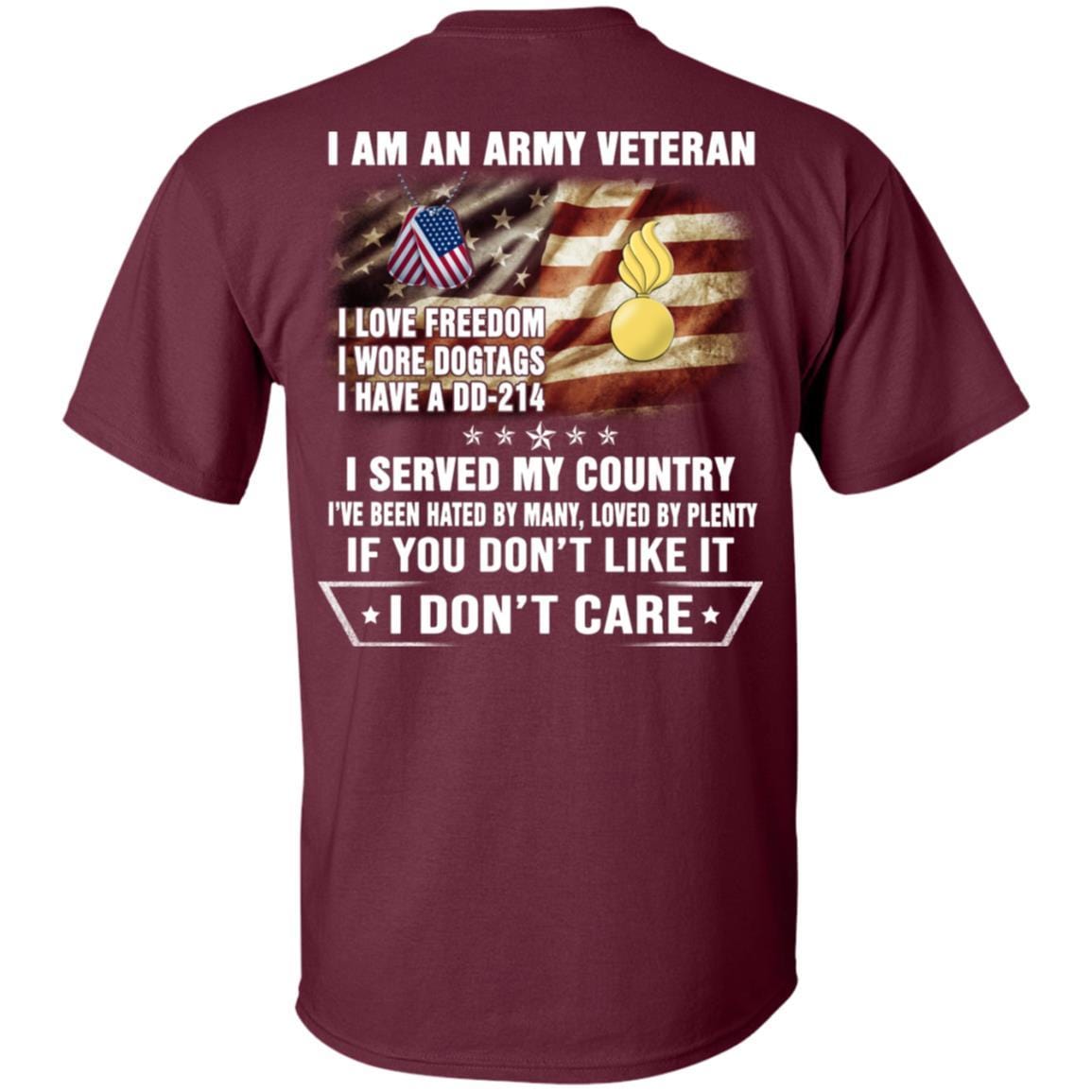 T-Shirt "I Am An Army Ordnance Corps Veteran" On Back-TShirt-Army-Veterans Nation