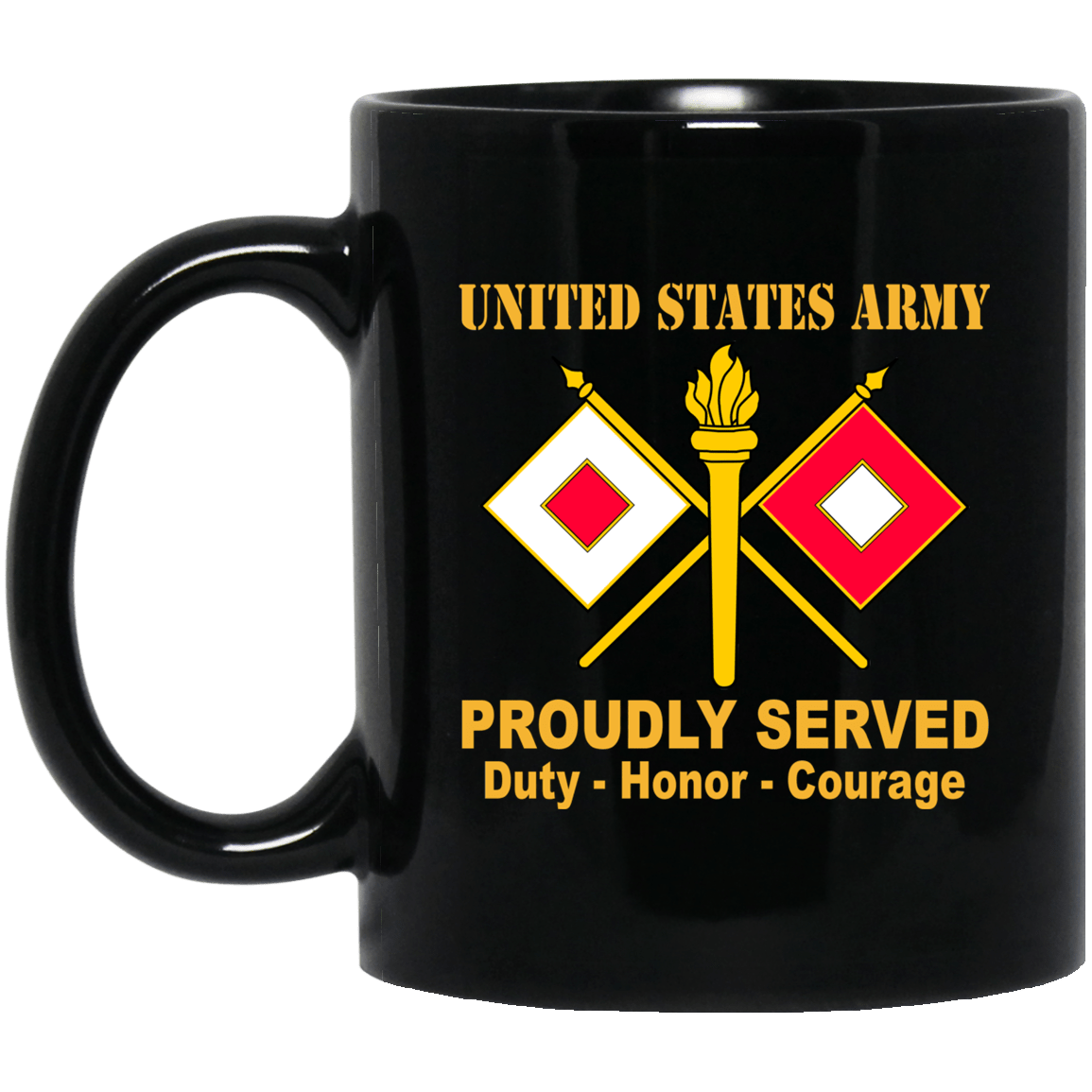 US Army Signal Corps Black Mug 11 oz - 15 oz-Mug-Army-Branch-Veterans Nation