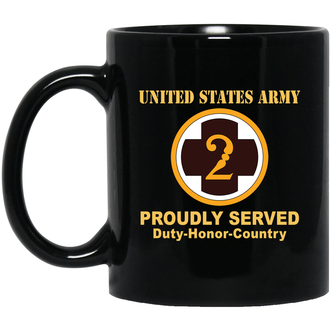 US ARMY 2ND MEDICAL BRIGADE- 11 oz - 15 oz Black Mug-Mug-Army-CSIB-Veterans Nation