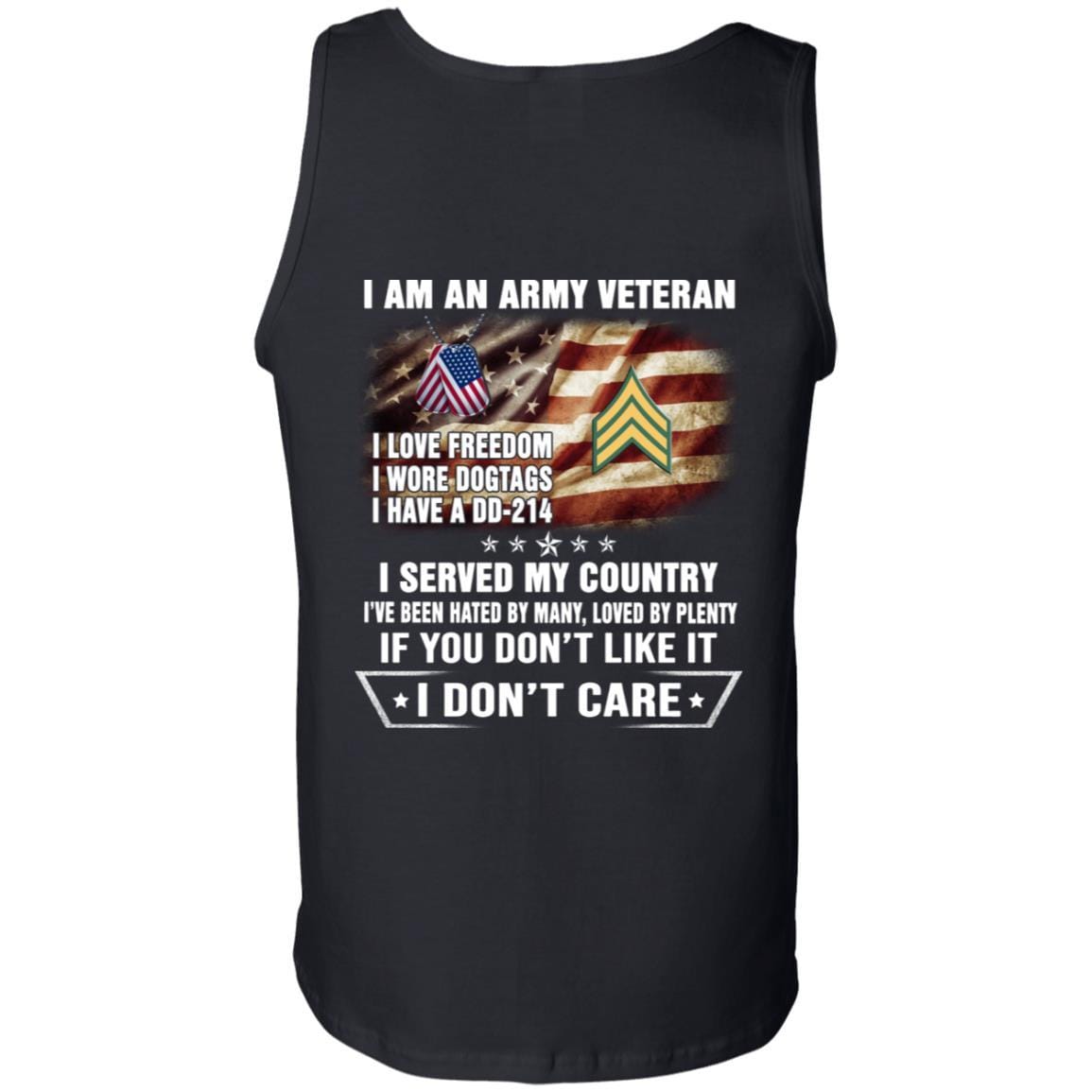 T-Shirt "I Am An Army Veteran" E-5 Sergeant(SGT)Rank On Back-TShirt-Army-Veterans Nation