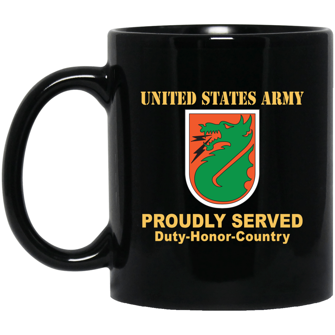 US ARMY 5TH SIGNAL COMMAND- 11 oz - 15 oz Black Mug-Mug-Army-CSIB-Veterans Nation