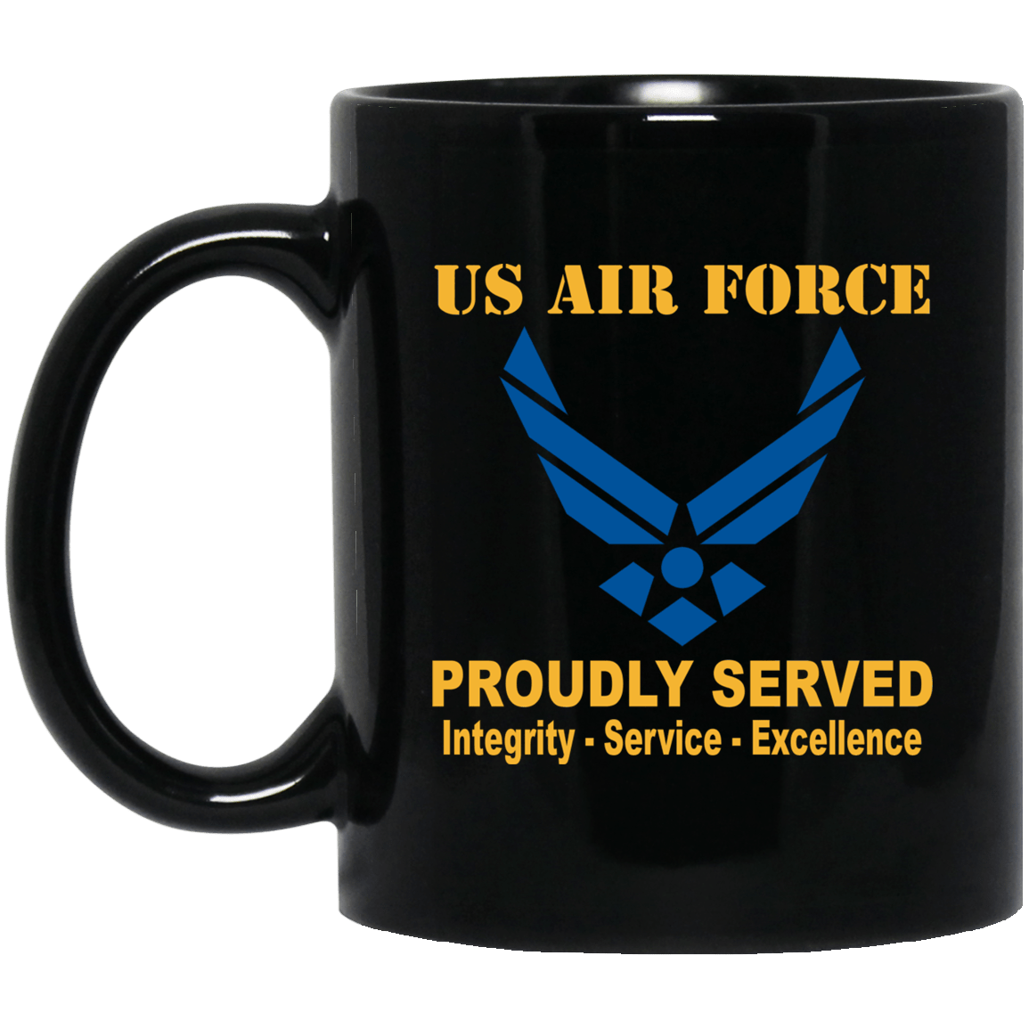US Air Force Logo Black Mug 11 oz - 15 oz-Mug-USAF-Logo-Veterans Nation