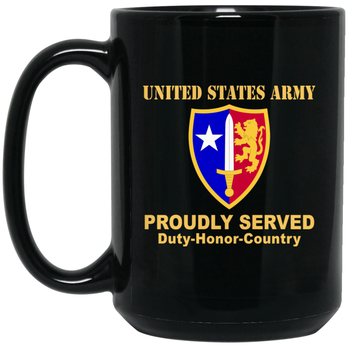 US ARMY USA NORTH ATLANTIC TREATY ORGANIZATION (NATO)- 11 oz - 15 oz Black Mug-Mug-Army-CSIB-Veterans Nation