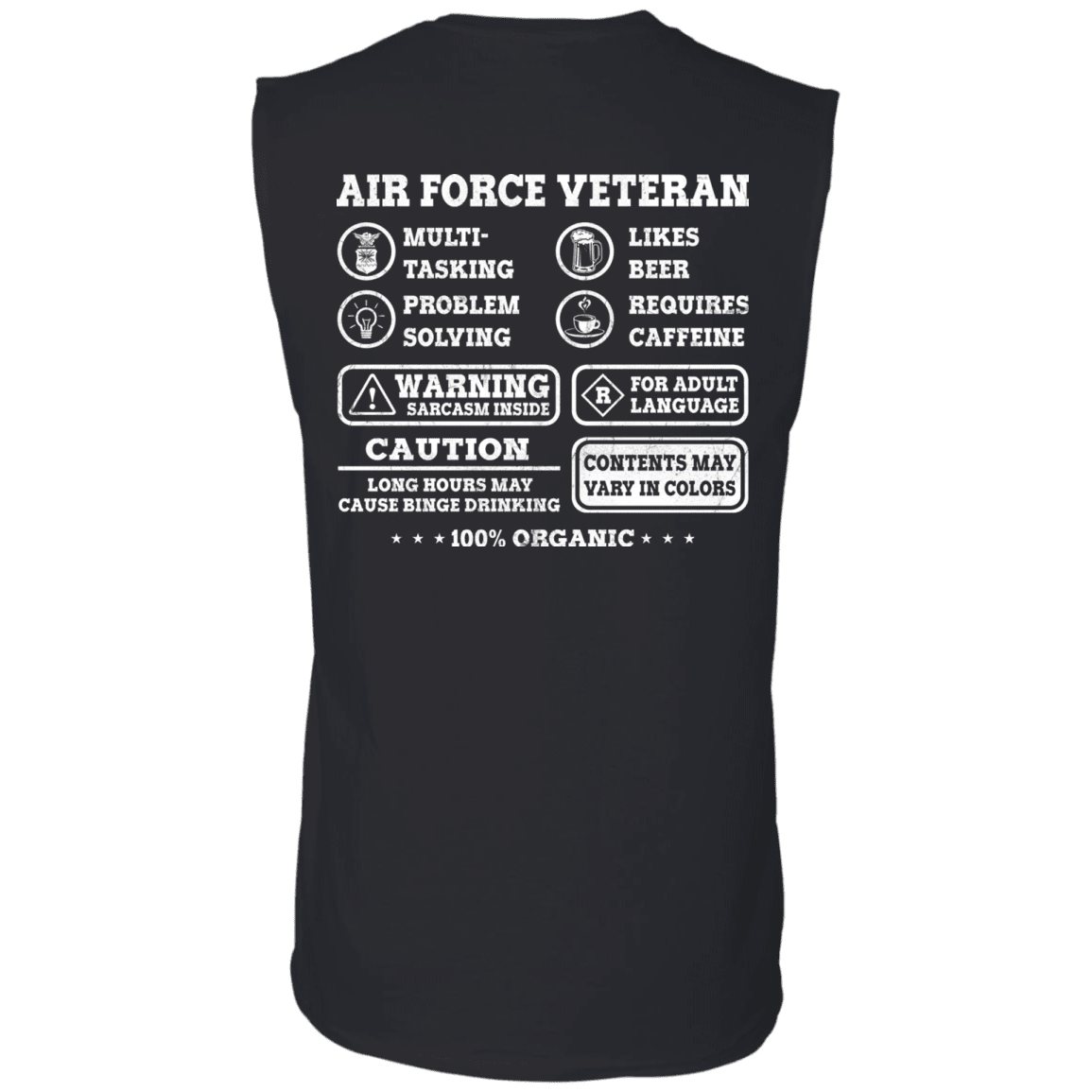 Air Force Veteran Multitasking Sarcasm Men Back T Shirts-TShirt-USAF-Veterans Nation