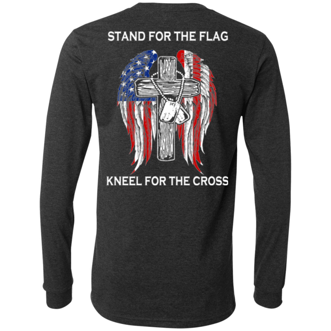 Military T-Shirt "Veteran - Stand For The Flag Kneel For The Cross"-TShirt-General-Veterans Nation