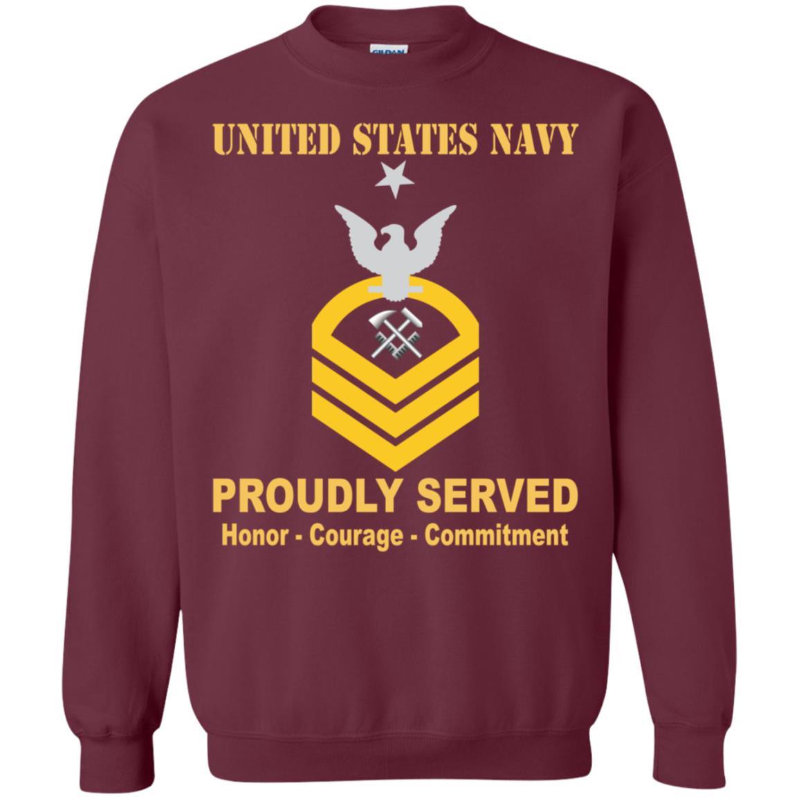 Navy Hull Maintenance Technician Navy HT E-8 Rating Badges Proudly Served T-Shirt For Men On Front-TShirt-Navy-Veterans Nation