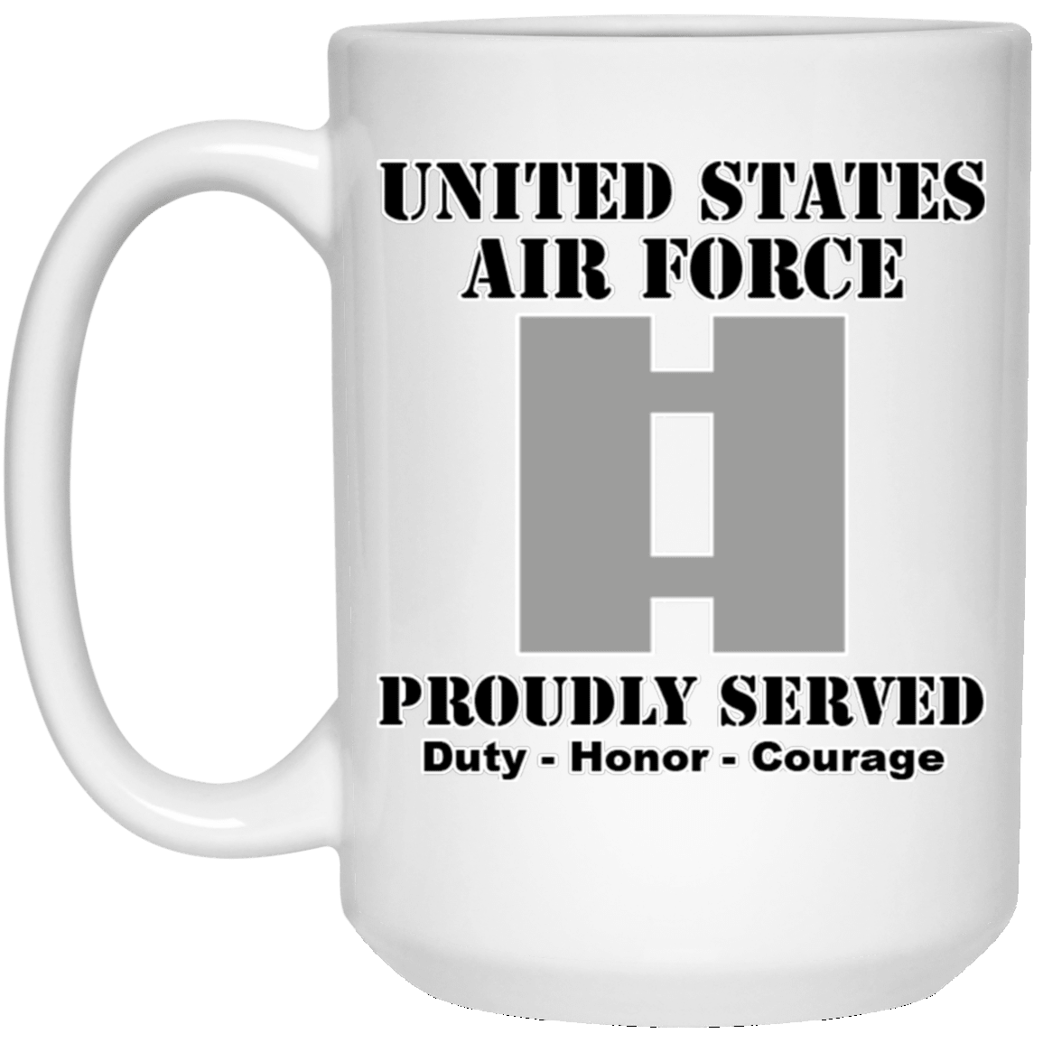 US Air Force O-3 Captain Capt O3 Commissioned Officer Ranks White Coffee Mug - Stainless Travel Mug-Mug-USAF-Ranks-Veterans Nation