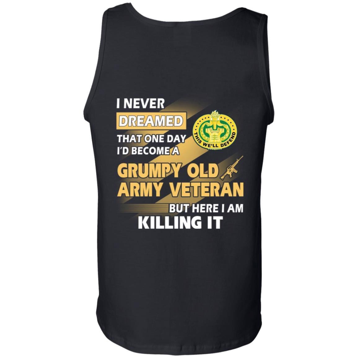 US Army T-Shirt "Drill Sergeant Grumpy Old Veteran" On Back-TShirt-Army-Veterans Nation