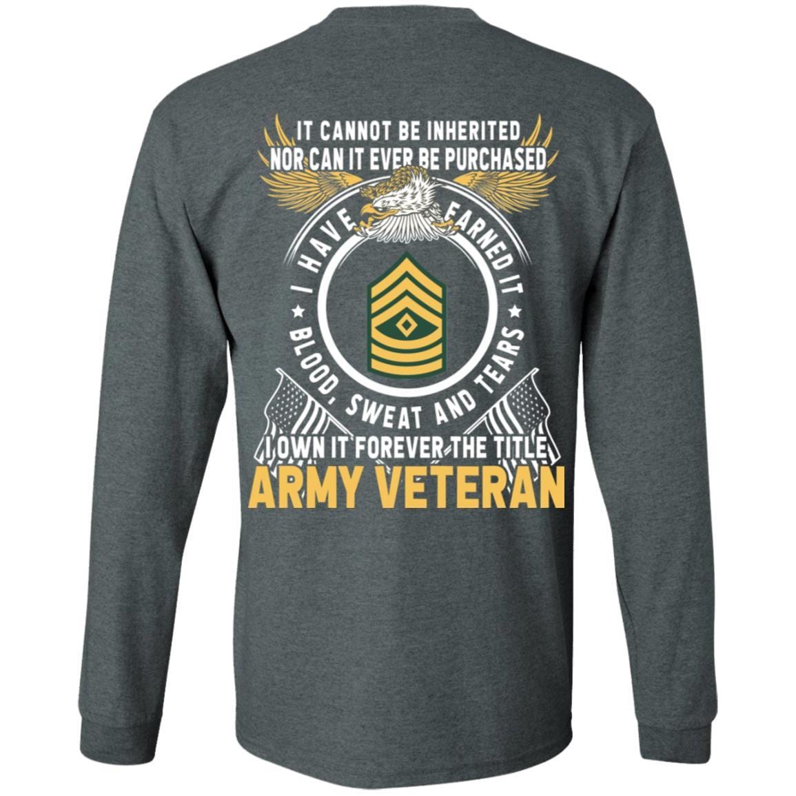 US Army E-8 First Sergeant E8 1SG Noncommissioned Officer Ranks T-Shirt For Men On Back-TShirt-Army-Veterans Nation