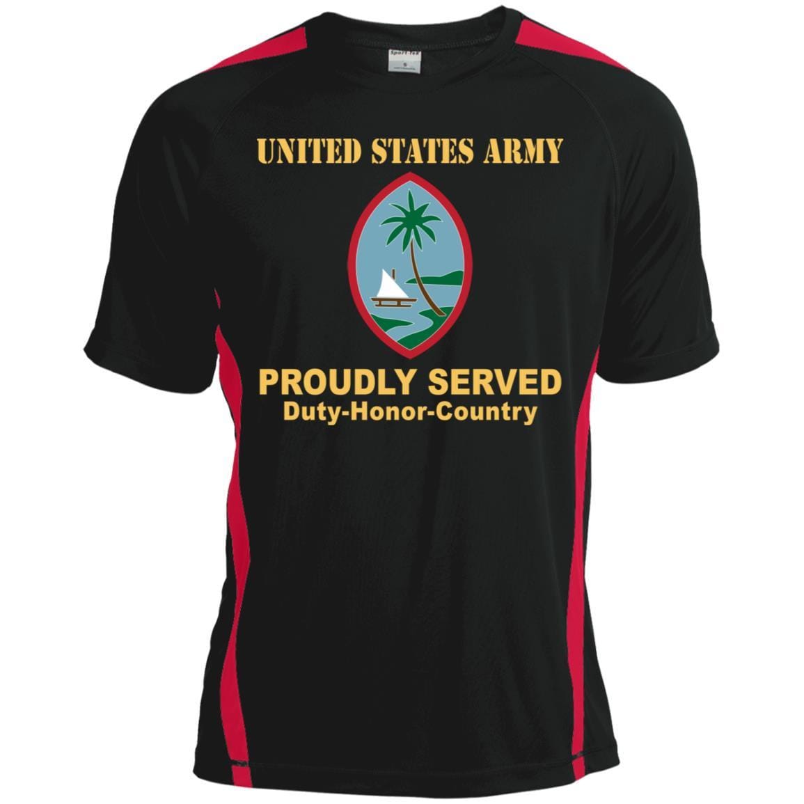 US ARMY CSIB GUAM ARMY NATIONAL GUARD ELEMENT JOINT FORCE HEADQUARTERS- Proudly Served T-Shirt On Front For Men-TShirt-Army-Veterans Nation