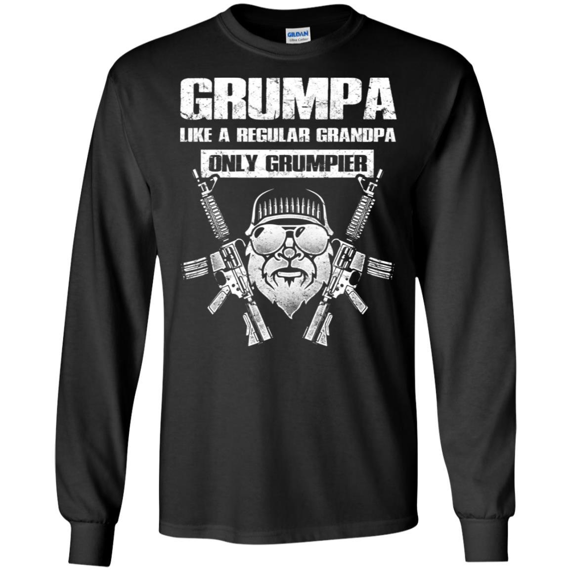 Military T-Shirt "GRUMPA LIKE A REGULAR GRANDPA ONLY GRUMPIER On" Front-TShirt-General-Veterans Nation
