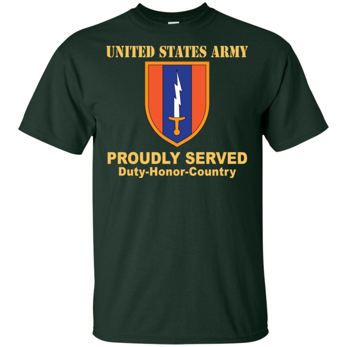 US ARMY 1ST SIGNAL- Proudly Served T-Shirt On Front For Men-TShirt-Army-Veterans Nation
