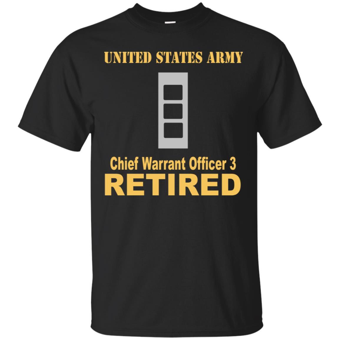 US Army W-3 Chief Warrant Officer 3 W3 CW3 Warrant Officer Retired Men T Shirt On Front-TShirt-Army-Veterans Nation