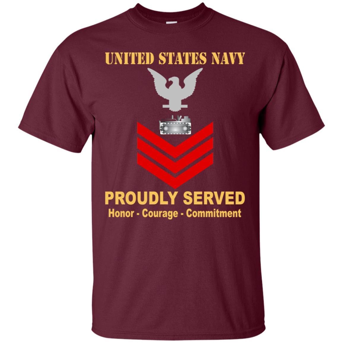 Navy Equipment Operator Navy EO E-6 Rating Badges Proudly Served T-Shirt For Men On Front-TShirt-Navy-Veterans Nation