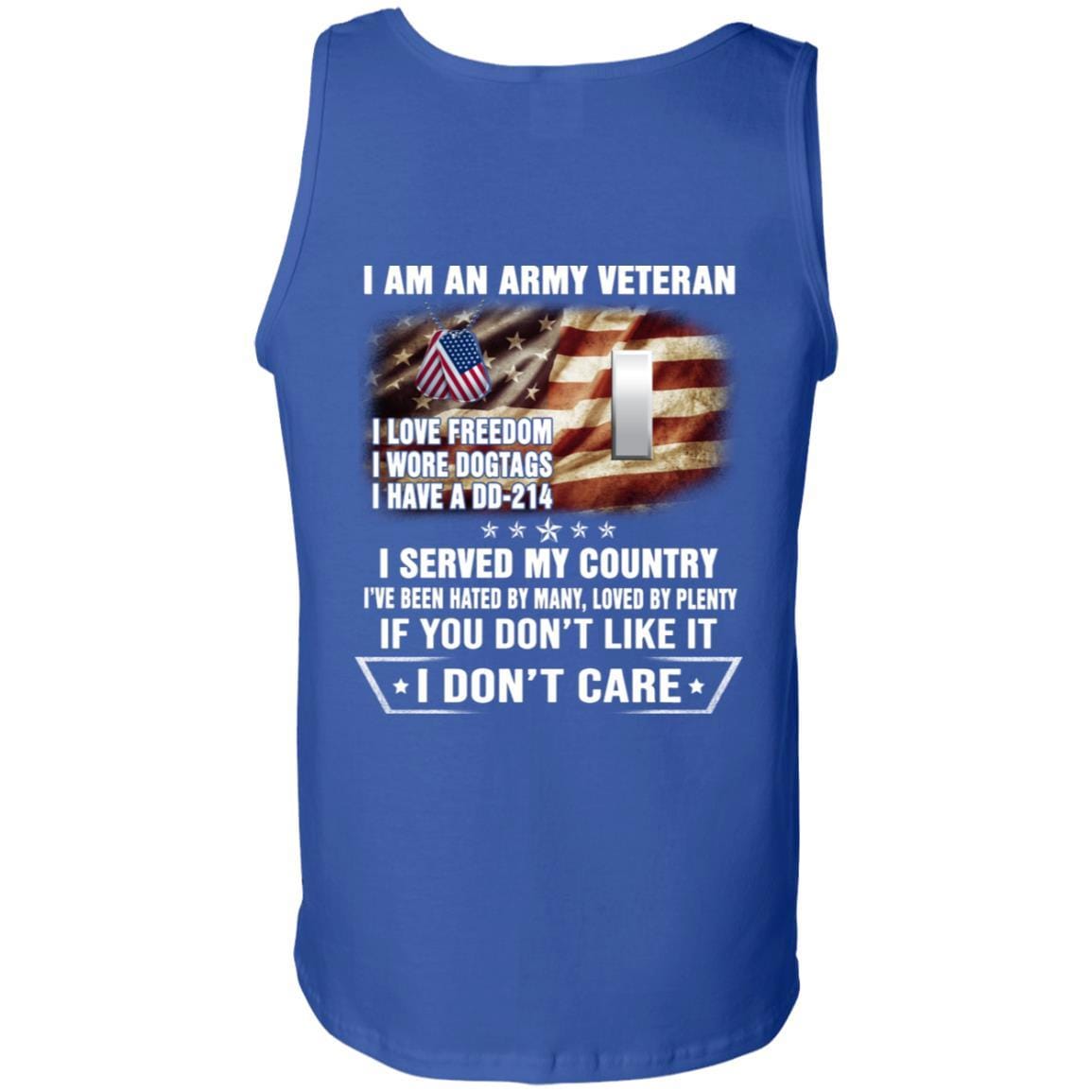 T-Shirt "I Am An Army Veteran" O-2 First Lieutenant(1LT)Rank On Back-TShirt-Army-Veterans Nation