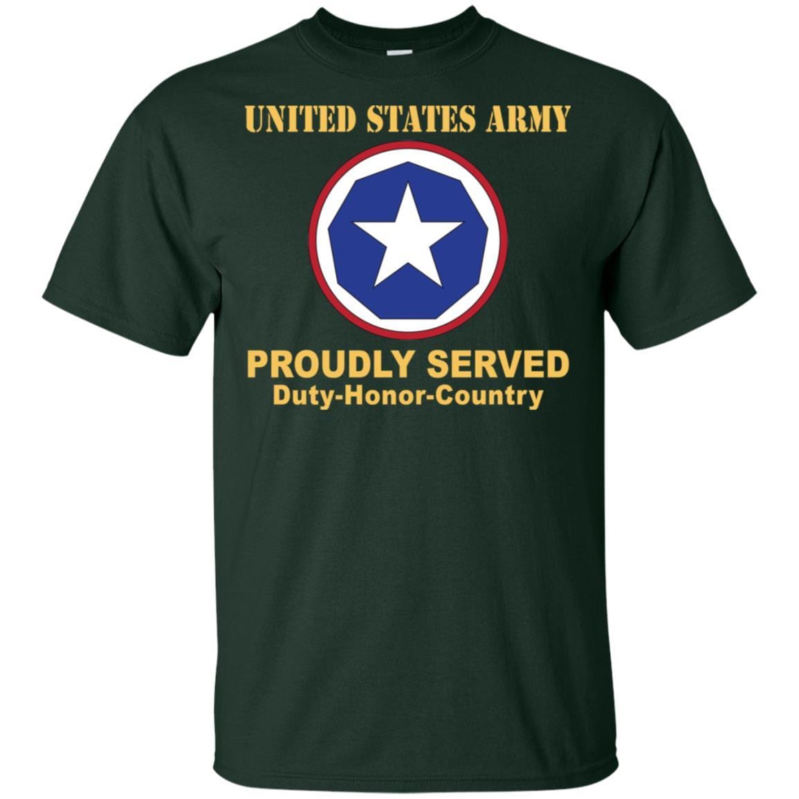 US ARMY 9TH SUPPORT COMMAND- Proudly Served T-Shirt On Front For Men-TShirt-Army-Veterans Nation