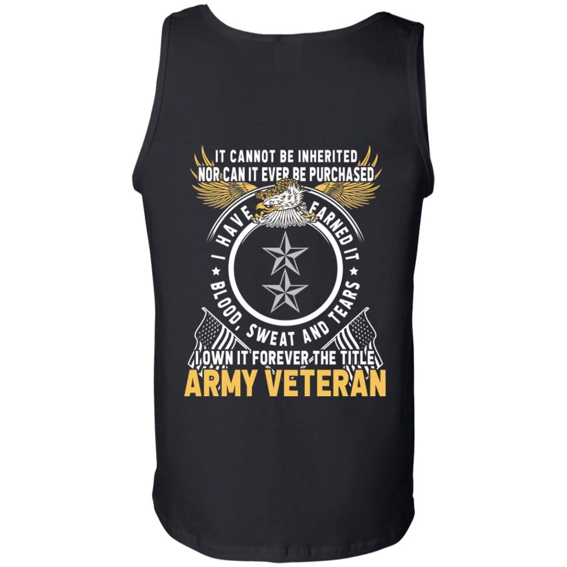 US Army O-8 Major General O8 MG General Officer Ranks T-Shirt For Men On Back-TShirt-Army-Veterans Nation