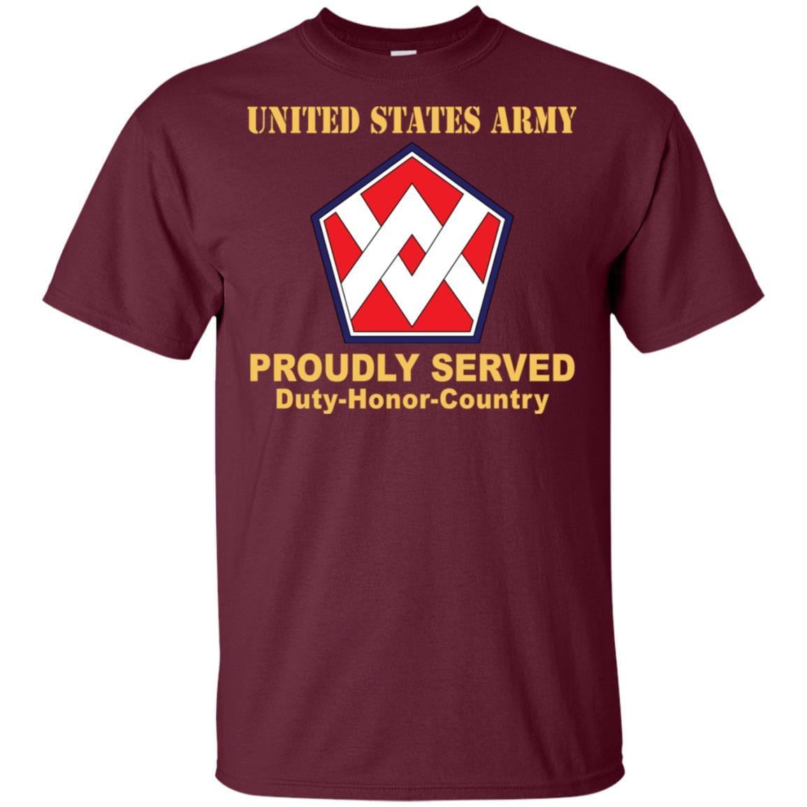 US ARMY 55TH SUSTAINMENT BRIGADE CSIB - Proudly Served T-Shirt On Front For Men-TShirt-Army-Veterans Nation