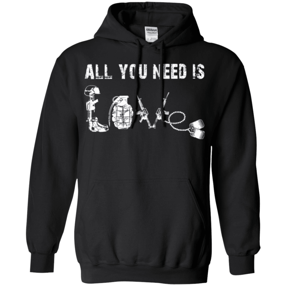 Military T-Shirt "All You Need is Love"-TShirt-General-Veterans Nation