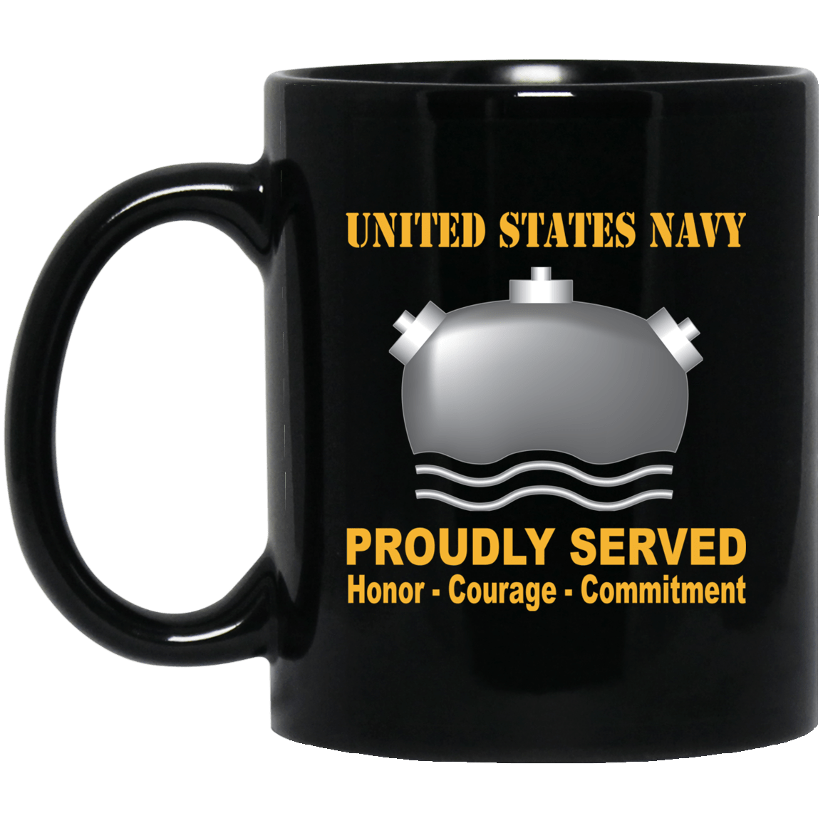 Navy Mineman Navy MN Proudly Served Black Mug 11 oz - 15 oz-Mug-Navy-Rate-Veterans Nation