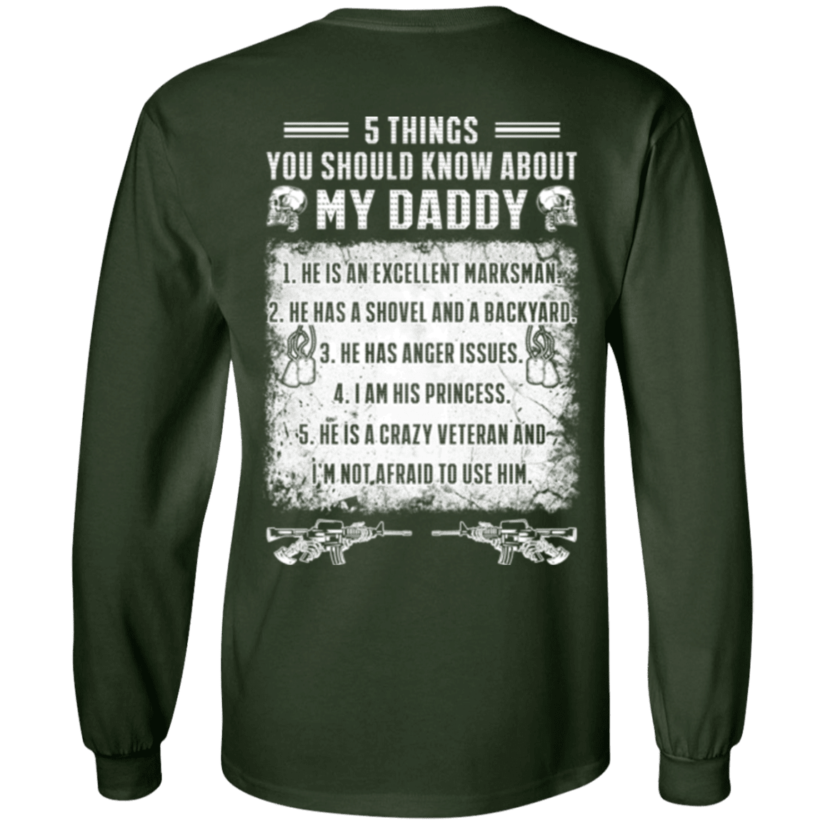 Military T-Shirt "5 Things You Should Know About My Daddy Veteran"-TShirt-General-Veterans Nation
