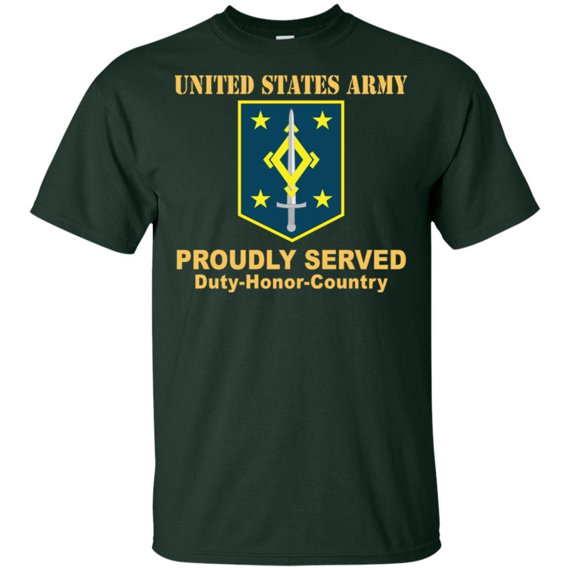 US ARMY 4TH MANEUVER ENHANCEMENT BRIGADE- Proudly Served T-Shirt On Front For Men-TShirt-Army-Veterans Nation