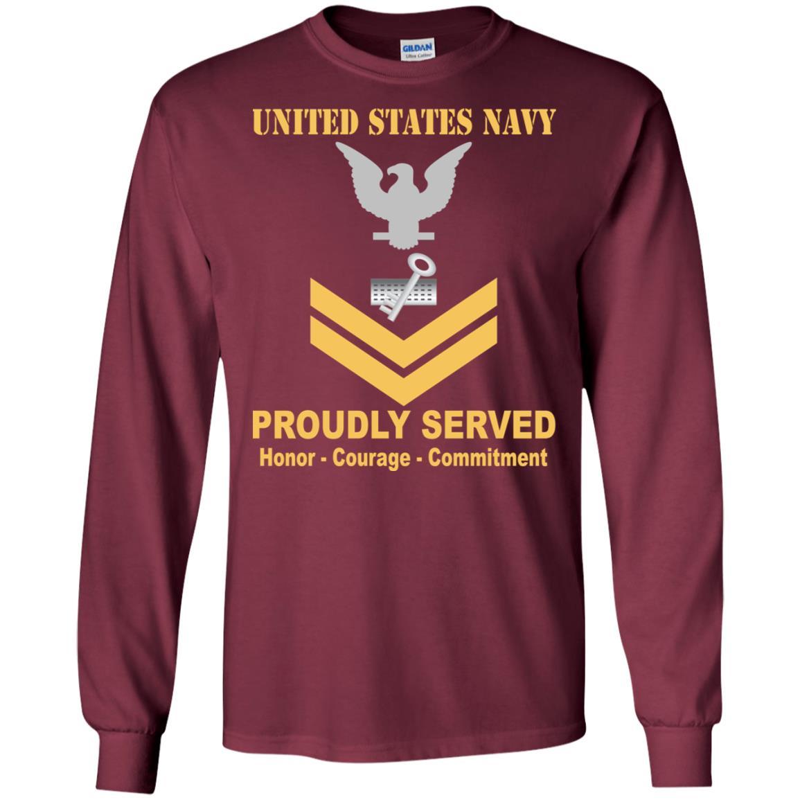 Navy Disbursing Clerk Navy DK E-5 Rating Badges Proudly Served T-Shirt For Men On Front-TShirt-Navy-Veterans Nation