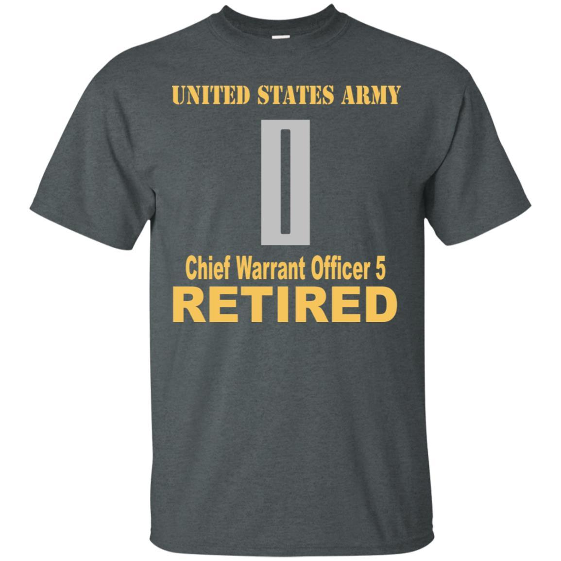 US Army W-5 Chief Warrant Officer 5 W5 CW5 Warrant Officer Retired Men T Shirt On Front-TShirt-Army-Veterans Nation