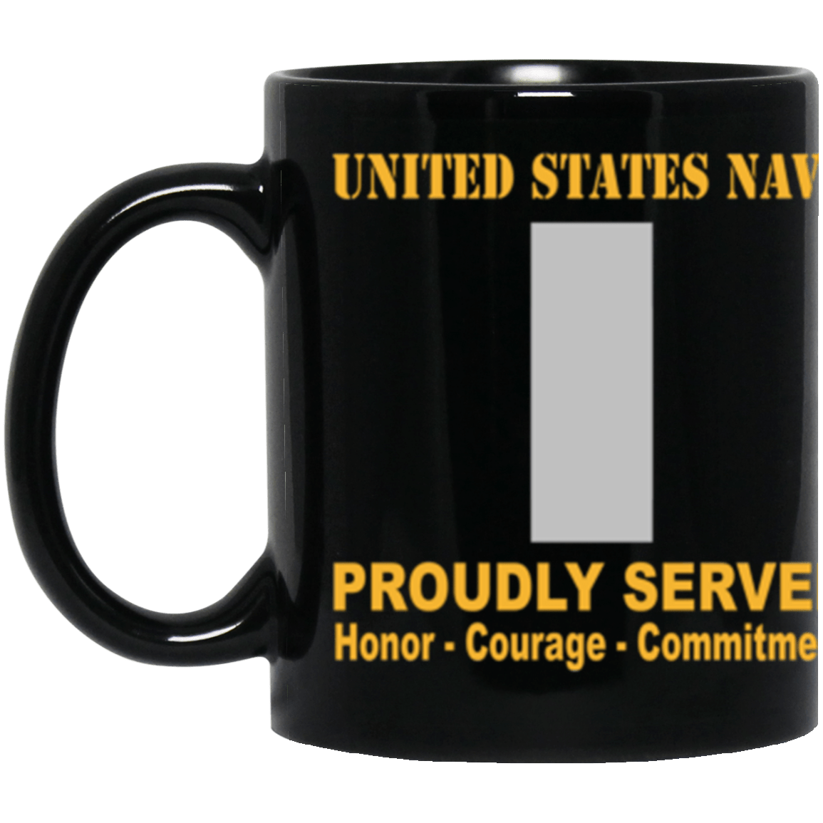 US Navy O-2 Lieutenant Junior Grade O2 LTJG Junior Officer Ranks Proudly Served Core Values 11 oz. Black Mug-Drinkware-Veterans Nation