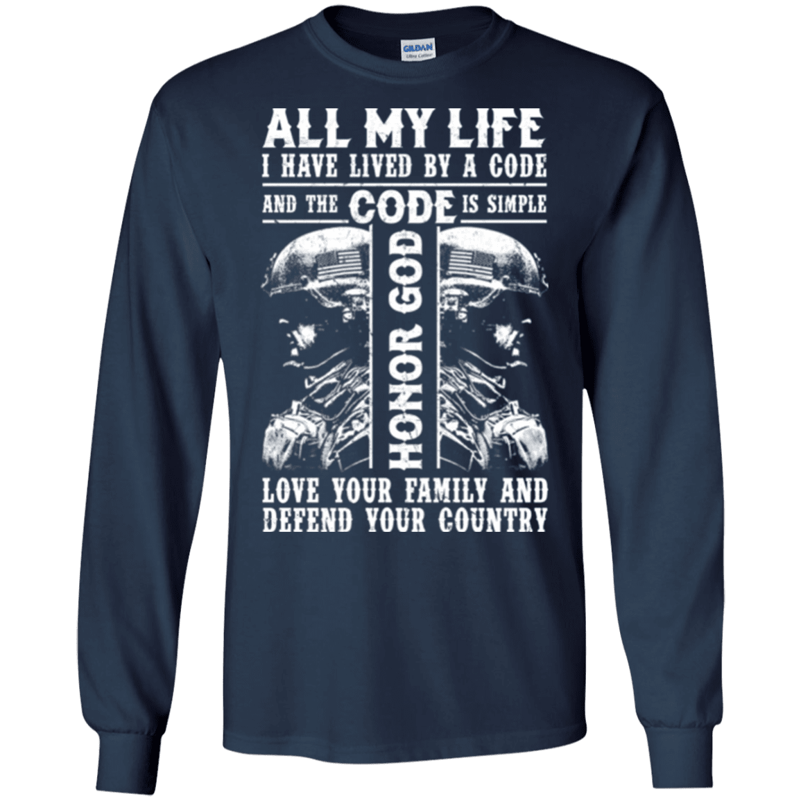 Military T-Shirt "HONOR GOD LOVE FAMILY AND DEFEND YOUR COUNTRY VETERAN"-TShirt-General-Veterans Nation