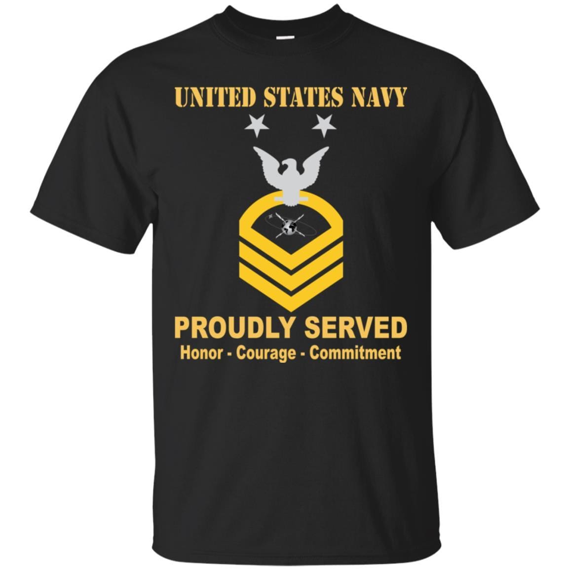 Navy Mass Communications Specialist Navy MC E-9 Rating Badges Proudly Served T-Shirt For Men On Front-TShirt-Navy-Veterans Nation